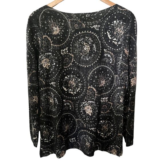 Talbots Woman Sweater Black Brown Design Merino Wool Thin Knit NEW $99 X (12) - Picture 3 of 6